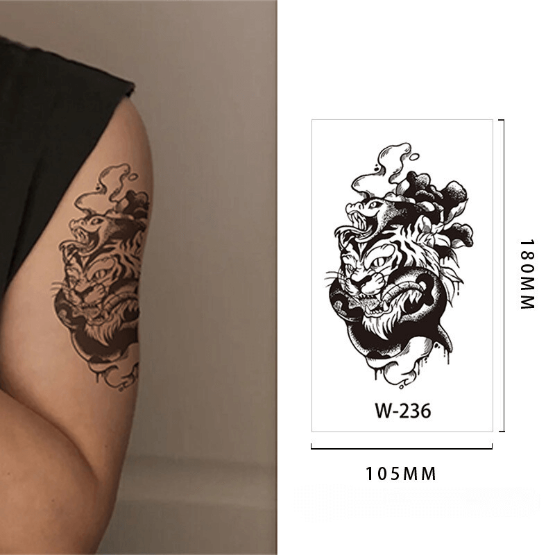 Tiger and Snake Semi-Permanent Tattoo